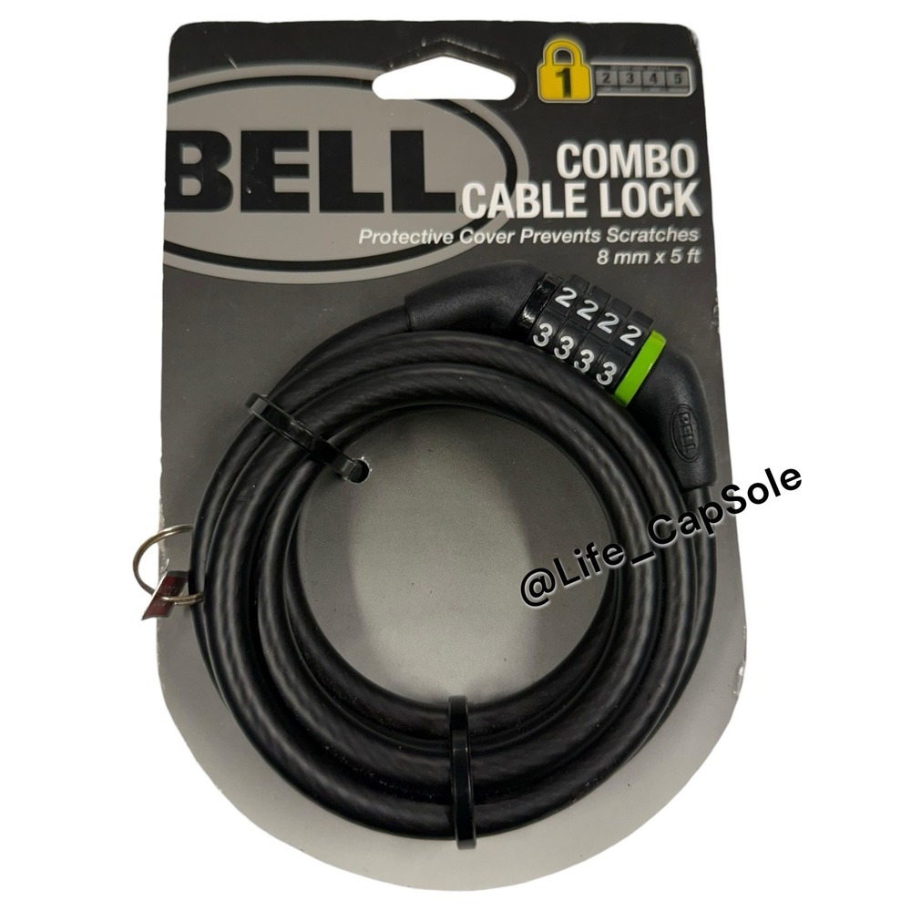 BELL Bicycle Combination Cable Lock 8mm x 5' Protective‎ Cover Bike Lock D17